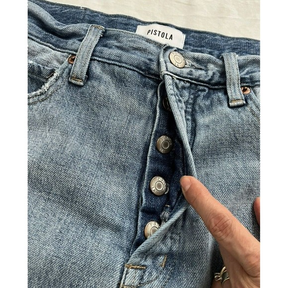 PISTOLA Charlie High Rise Jeans Womens Size 28 Straight Leg Cabo Button Fly - Picture 4 of 13